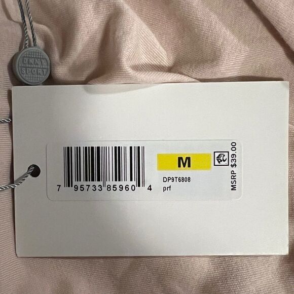 DKNY Sport Pink Rainbow Striped Logo Tank Top Women's Medium NWT - Picture 6 of 8